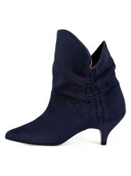 Loft37 Skórzane botki w kolorze granatowym rozmiar: 40. Niebieskie botki damskie loft37, eleganckie, bez obcasa, na szpilce, bez zapięcia. Za 382.99 zł.