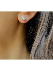 Les Petites Précieuses Srebrne kolczyki-wkrętki z diamentami rozmiar: onesize. Szare kolczyki damskie Les Petites Précieuses, z diamentem, srebrne. Za 219.08 zł.