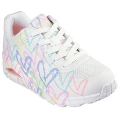Damskie UNO SPREAD THE LOVE Sneakersy Biały / wielokolorowy. Białe obuwie sportowe damskie Skechers, z gumy, bez zapięcia. Za 369.99 zł.