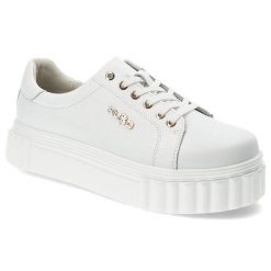 Białe Sneakersy Filippo Wygodne Obuwie Damskie. Białe obuwie sportowe damskie Filippo, na wiosnę, ze skóry, bez zapięcia. Za 159.00 zł.