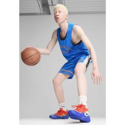 Buty do koszykówki Genetics Marcus Smart PUMA Royal Sapphire Red Blast Blue. Czerwone obuwie sportowe casual damskie Puma, bez zapięcia, do koszykówki. Za 339.99 zł.