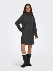 ONLY Sukienka dzianinowa w kolorze antracytowym rozmiar: XS. Czarne sukienki damskie Only, bez wzorów, z dzianiny, bez ramiączek. Za 113.99 zł.