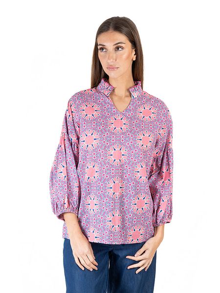 Isla Bonita by SIGRIS Bluzka w kolorze fioletowo-jasnoróżowym rozmiar: S. Różowe bluzki damskie Isla Bonita by SIGRIS, s, bez wzorów, z bawełny, bez kołnierzyka, bez ramiączek. Za 79.59 zł.