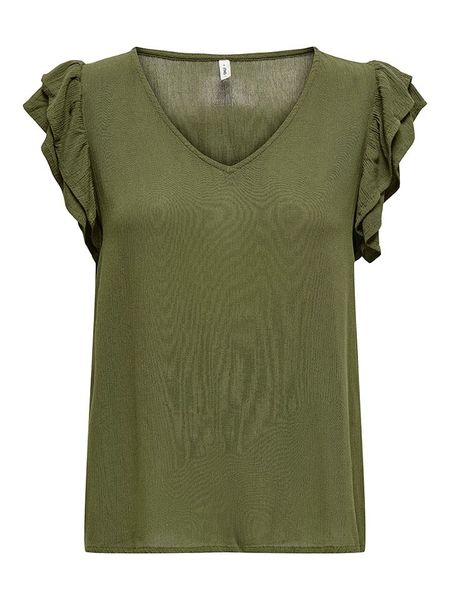 ONLY Bluzka "Chiara" w kolorze khaki rozmiar: XL. Brązowe bluzki damskie Only, xl, bez wzorów, z wiskozy, bez kołnierzyka, bez ramiączek. Za 52.79 zł.