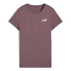Koszulka damska Puma ESS Small No.1 Logo Tee Cool. Fioletowe bluzki damskie Puma, bez wzorów, z bawełny, bez kołnierzyka, bez ramiączek. Za 69.99 zł.