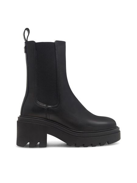 Gino Rossi Botki CIRCE-RST-02G Czarny. Czarne botki damskie Gino Rossi, ze skóry, bez obcasa, na słupku, bez zapięcia. Za 349.99 zł.