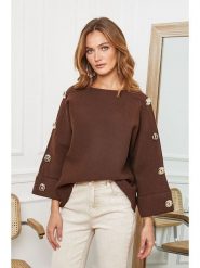 Joséfine Sweter "Marole" w kolorze brązowym rozmiar: M. Brązowe swetry klasyczne damskie Joséfine, m, bez kołnierzyka. Za 219.60 zł.