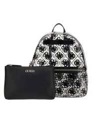 Guess Plecak w kolorze czarnym - 29 x 33 x 12 cm rozmiar: onesize. Czarne plecaki Guess, z aplikacjami, z materiału. Za 527.10 zł.