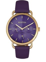 Bertha Zegarek kwarcowy "Gwen" w kolorze złoto-fioletowym rozmiar: onesize. Różowe, analogowe zegarki damskie Bertha, ze stali. Za 217.99 zł.