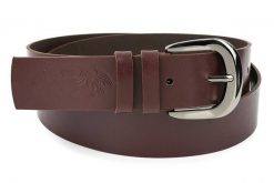 Pasek skórzany BELTIMORE burgundowy r.85-100 cm. Czerwone paski damskie bez wzorów. Za 65.99 zł.