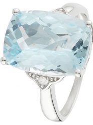 DIAMOND & CO Złoty pierścionek "Blue Hilll" z diamentami i topazem rozmiar: 62. Szare pierścionki damskie Diamond & Co, z diamentem, złote. Za 1,625.31 zł.
