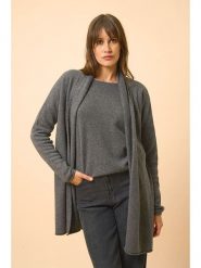 Just Cashmere Kaszmirowy kardigan "Maddie" w kolorze antracytowym rozmiar: L. Czarne kardigany damskie Just Cashmere, l, bez wzorów, z kaszmiru. Za 351.38 zł.