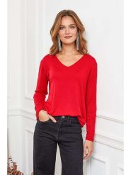 Joséfine Wełniany sweter "Abi" w kolorze czerwonym rozmiar: L. Czerwone swetry klasyczne damskie Joséfine, l, z wełny, bez kołnierzyka. Za 174.84 zł.