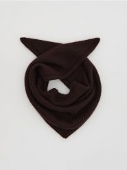 Szal z wełną i kaszmirem - ciemnobrązowy. Brązowe szaliki damskie Reserved, bez wzorów, z kaszmiru. Za 169.99 zł.