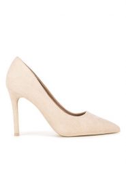 DeeZee Szpilki DBC-37237-1 Beżowy. Brązowe szpilki damskie DeeZee, bez wzorów, z materiału, bez obcasa, na szpilce, bez zapięcia. Za 129.99 zł.