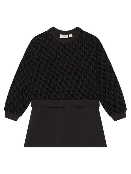 Calvin Klein Jeans Sukienka codzienna Logo Aop IG0IG03007 Czarny Regular Fit. Czarne sukienki dziewczęce Calvin Klein Jeans, bez wzorów, z bawełny, bez ramiączek, proste. Za 219.99 zł.