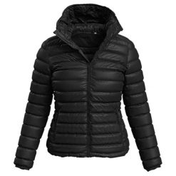 Kurtka Ocieplana Damska Lux. Czarne kurtki damskie Stedman, bez wzorów, z puchu, bez kaptura. Za 406.99 zł.