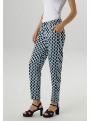 Aniston Spodnie w kolorze czarno-turkusowym rozmiar: 46. Czarne spodnie materiałowe damskie Aniston, bez wzorów, z materiału. Za 61.17 zł.