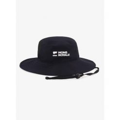 Kapelusz turystyczny Mons Royale Velocity Bucket Hat. Czarne kapelusze damskie Mons Royale, bez wzorów, sportowe. Za 140.99 zł.