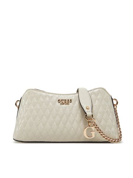 Guess Torebka HWGG96 26170 Écru. Torebki wieczorowe damskie Guess, z aplikacjami, ze skóry, bez dodatków. Za 279.99 zł.