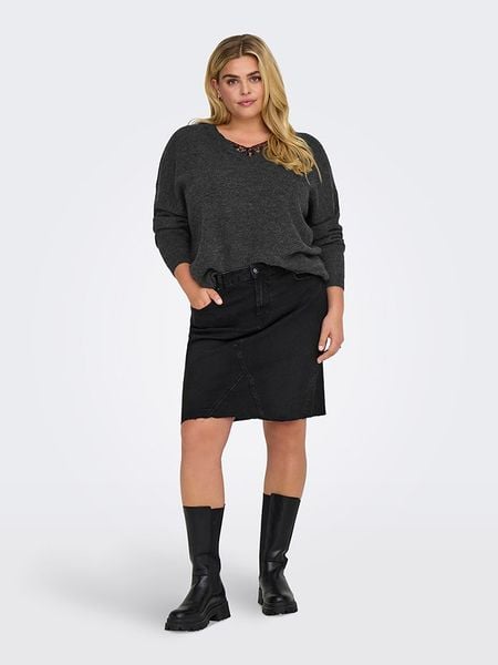 ONLY Sweter w kolorze antracytowym rozmiar: S-42/44. Czarne swetry klasyczne damskie Only, s, z koronki, bez kołnierzyka. Za 109.26 zł.