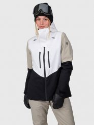 Brunotti Kurtka narciarska "Avamon" w kolorze biało-czarno-beżowym rozmiar: M. Białe kurtki sportowe damskie Brunotti, m, bez wzorów, bez kaptura. Za 478.99 zł.