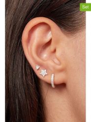 Lodie Silver 3-częściowy zestaw kolczyków z cyrkoniami rozmiar: onesize. Szare kolczyki damskie Lodie Silver, z cyrkonią, srebrne. Za 52.99 zł.