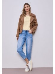 Street One Koszulka w kolorze beżowym rozmiar: 34. Brązowe bluzki damskie Street One, bez wzorów, street, bez kołnierzyka, bez ramiączek. Za 126.75 zł.