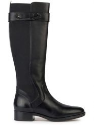 Geox Skórzane kozaki "Felicity" w kolorze czarnym rozmiar: 41. Czarne kozaki damskie Geox, na zimę, bez obcasa, bez zapięcia. Za 456.87 zł.