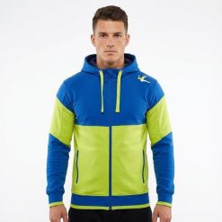 Bluza z kapturem slim z bawełny Playmaker. Niebieskie bluzy damskie ELPLAYER, bez wzorów, z bawełny, z kapturem. W wyprzedaży za 112.50 zł.