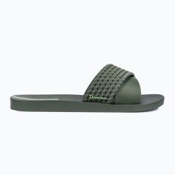 Klapki damskie Ipanema Street II. Zielone klapki damskie Ipanema, bez wzorów, z materiału, bez obcasa, bez zapięcia. Za 67.99 zł.