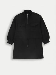 Coccodrillo Sukienka dzianinowa ZC4129101CGJ Czarny Regular Fit. Czarne sukienki dziewczęce COCCODRILLO, bez wzorów, z bawełny, bez ramiączek, proste. Za 49.90 zł.