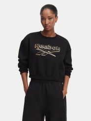 Reebok Bluza Renata RK25707CCW Czarny Cropped Fit. Czarne bluzy damskie Reebok, m, bez wzorów, z bawełny, bez kaptura. Za 179.99 zł.