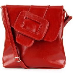 Torebka skórzana damska listonoszka DAN-A T123 czerwona. Czerwone shopper bag DAN-A, bez wzorów, ze skóry, bez dodatków. Za 249.99 zł.