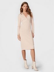 Guess Sukienka codzienna Yasmine W2BK76 K8RT2 Beżowy Slim Fit. Brązowe sukienki damskie Guess, z aplikacjami, z wiskozy, bez ramiączek. Za 549.99 zł.