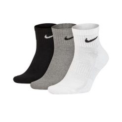 Lekkie Skarpety Do Kostki Unisex Dla Dorosłych (zestaw 3 Sztuk). Brązowe skarpetki damskie Nike, bez wzorów. Za 81.99 zł.