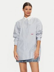 Tommy Jeans Koszula DW0DW20209 Niebieski Oversize. Niebieskie koszule damskie Tommy Jeans, xl, bez wzorów, z bawełny, bez kołnierzyka, bez ramiączek. Za 259.99 zł.