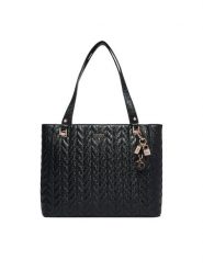 Guess Torebka 183370 Czarny. Czarne shopper bag Guess, z aplikacjami, ze skóry, bez dodatków. Za 607.99 zł.