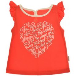 Garnamama T-Shirt Dziewczęcy Heart 110 Czerwony. Czerwone koszulki i t-shirty dziewczęce Garnamama, z nadrukiem. Za 29.00 zł.