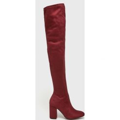 Answear - Kozaki Diamantique. Brązowe kozaki damskie ANSWEAR, z materiału. W wyprzedaży za 179.90 zł.