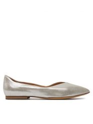 Caprice Baleriny 9-22110-42 Srebrny. Szare balerinki damskie Caprice, bez wzorów, ze skóry. Za 183.99 zł.