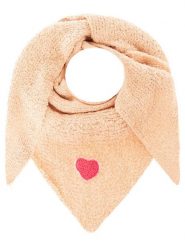 Zwillingsherz Chusta trójkątna "Heart Patch" w kolorze beżowym - 208 x 80 cm rozmiar: onesize. Brązowe chusty damskie Zwillingsherz, bez wzorów, z materiału. Za 82.95 zł.