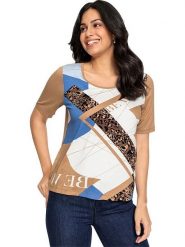 WITT WEIDEN Koszulka w kolorze jasnobrązowo-białym rozmiar: 44. Białe koszulki damskie WITT WEIDEN, bez wzorów, bez kołnierzyka, bez ramiączek. Za 61.46 zł.