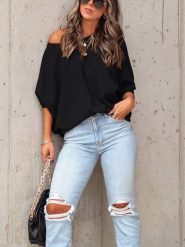 Milan Kiss Bluza w kolorze czarnym rozmiar: L. Czarne bluzy damskie Milan Kiss, l, bez wzorów, bez kaptura. Za 158.10 zł.