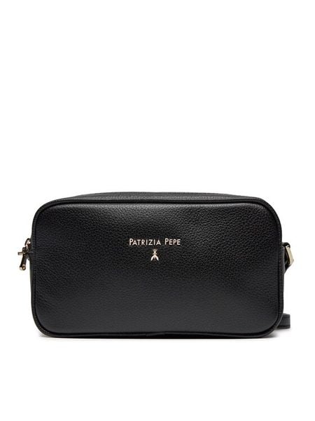 Patrizia Pepe Torebka 8B0185/L001-K103 Czarny. Czarne listonoszki damskie Patrizia Pepe, bez wzorów, ze skóry, bez dodatków. Za 519.99 zł.
