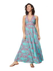 Aller Simplement Sukienka w kolorze turkusowo-różowym rozmiar: 34-40. Różowe sukienki damskie Aller Simplement, bez wzorów, bez ramiączek. Za 65.99 zł.