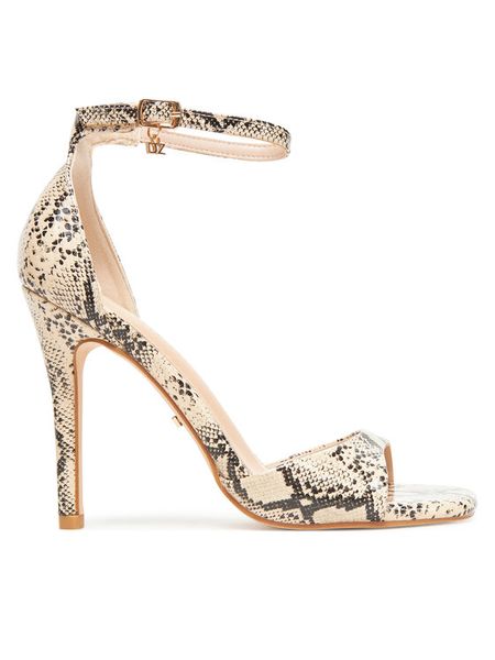 DeeZee Sandały GAF-8598-2 Beżowy. Brązowe sandały damskie DeeZee, bez wzorów, ze skóry, bez obcasa, na szpilce, bez zapięcia. Za 139.99 zł.