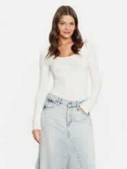 Guess Body W5RP00 K68D2 Écru Slim Fit. Body i gorsety Guess, z aplikacjami, z wiskozy. Za 139.99 zł.