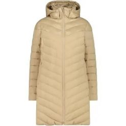 Cmp WOMAN LONG COAT płaszcz damski długi 100% poliester — P405 Cookie. Brązowe płaszcze damskie CMP, bez wzorów, z materiału, bez kaptura. Za 586.15 zł.