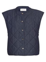 MOSS COPENHAGEN Kamizelka "Meika Lysandra" w kolorze granatowym rozmiar: XS. Niebieskie kamizelki damskie Moss Copenhagen, xs, bez wzorów, z bawełny, bez kaptura. Za 173.99 zł.